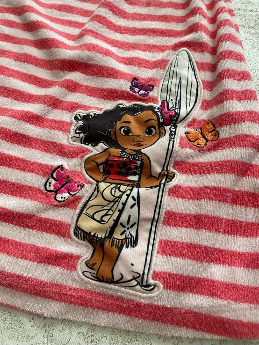 Disney Animators Collection Moana Striped Cover Up Dress Girls 7/8 Striped